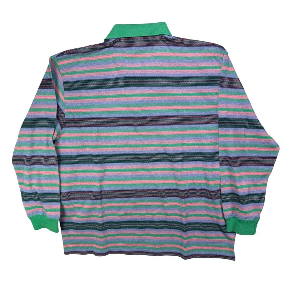 Polo Ralph Lauren Polo Casuals Striped Long Sleeve Shirt Green Pink XL Mens